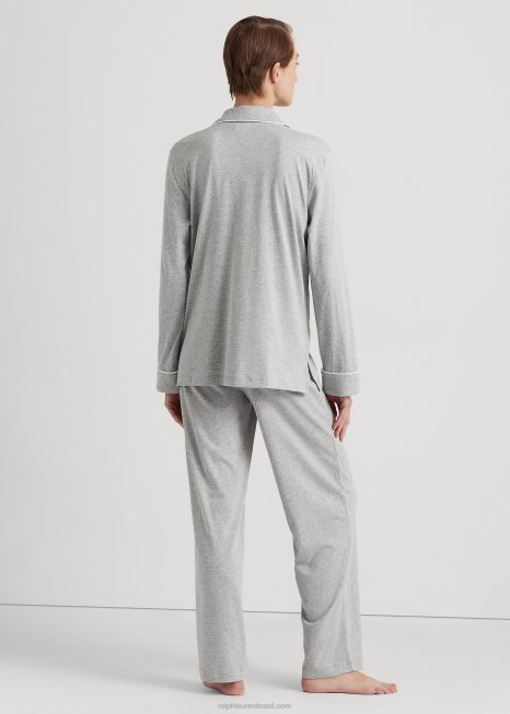 conjunto de dormir modal de algodão BD6J4231 mulheres Ralph Lauren cinza