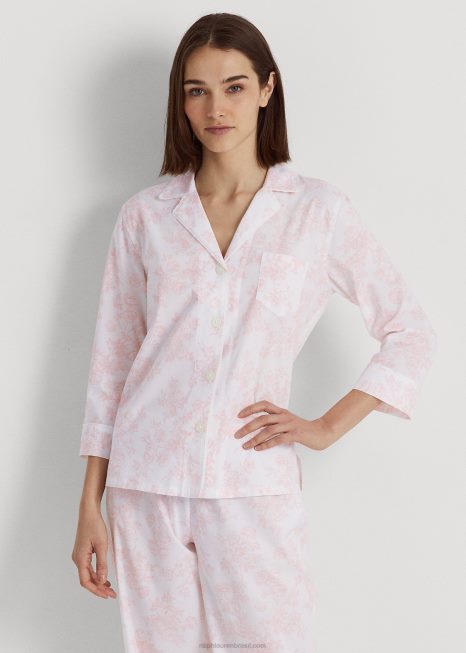 conjunto de dormir popeline floral BD6J4465 mulheres Ralph Lauren rosa floral