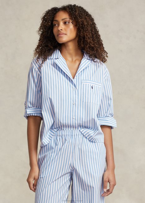 conjunto de pijama manga longa popeline BD6J2893 mulheres Ralph Lauren