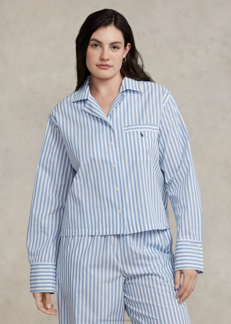 conjunto de pijama manga longa popeline BD6J2893 mulheres Ralph Lauren