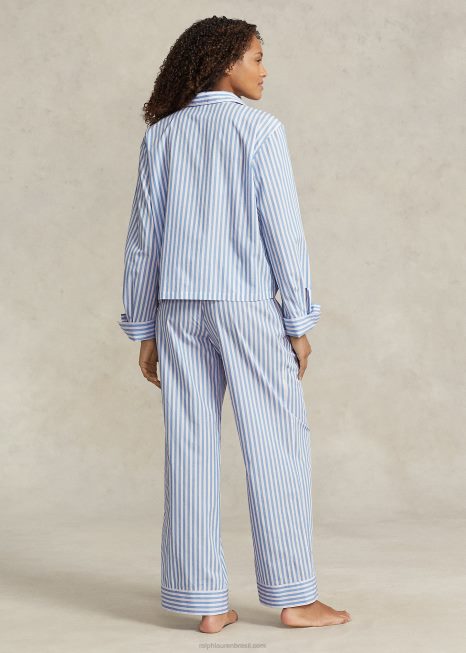 conjunto de pijama manga longa popeline BD6J2893 mulheres Ralph Lauren