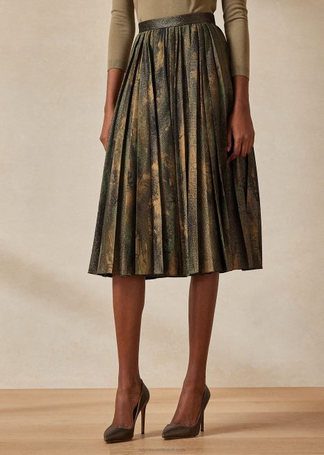 arnav saia plissada pintada à mão BD6J9292 mulheres Ralph Lauren preto/bronze