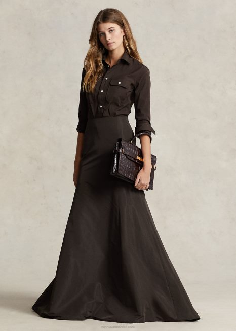 maxissaia sereia de tafetá BD6J3002 mulheres Ralph Lauren