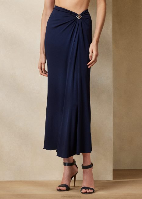 saia de jersey margarethe BD6J3476 mulheres Ralph Lauren luxo marinho