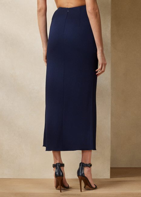 saia de jersey margarethe BD6J3476 mulheres Ralph Lauren luxo marinho