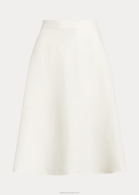 saia evasê de linho BD6J2931 mulheres Ralph Lauren nevis