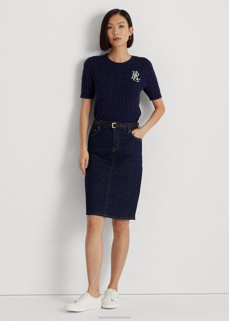 saia jeans BD6J4012 mulheres Ralph Lauren enxaguar lavar