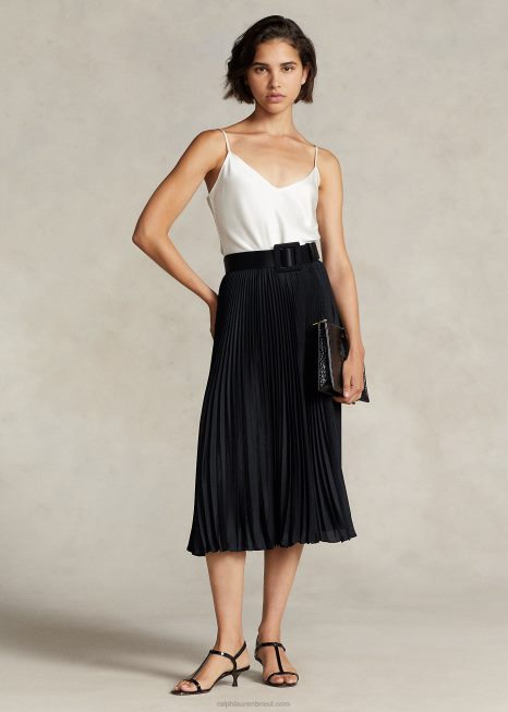 saia midi plissada BD6J9258 mulheres Ralph Lauren