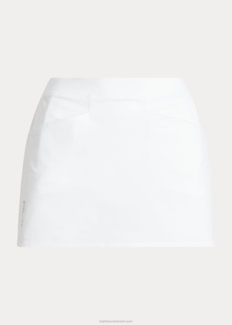 saia plissada com elasticidade em quatro direções BD6J3771 mulheres Ralph Lauren cerâmica branca