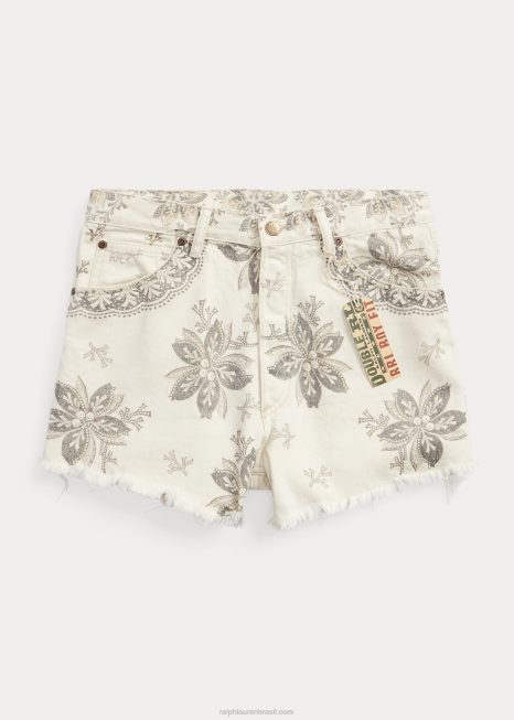 short jeans natural com semente para menino BD6J3616 mulheres Ralph Lauren denim natural semeado