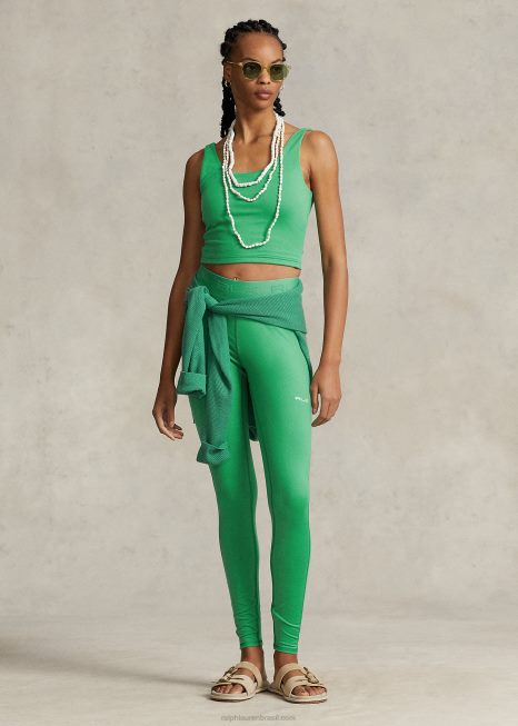 regata cropped sueded jersey BD6J3060 mulheres Ralph Lauren jangada verde