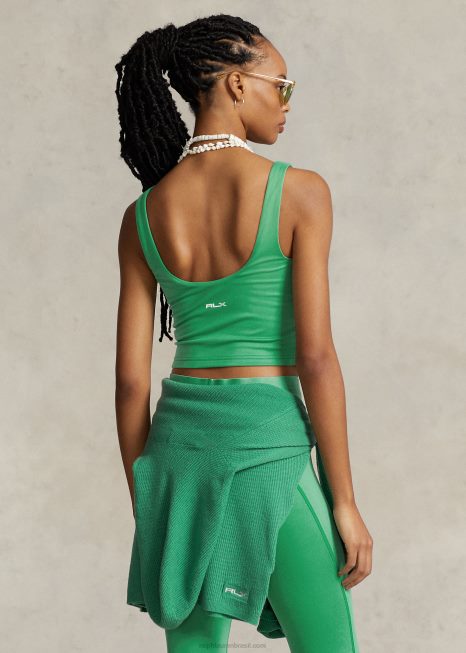 regata cropped sueded jersey BD6J3060 mulheres Ralph Lauren jangada verde
