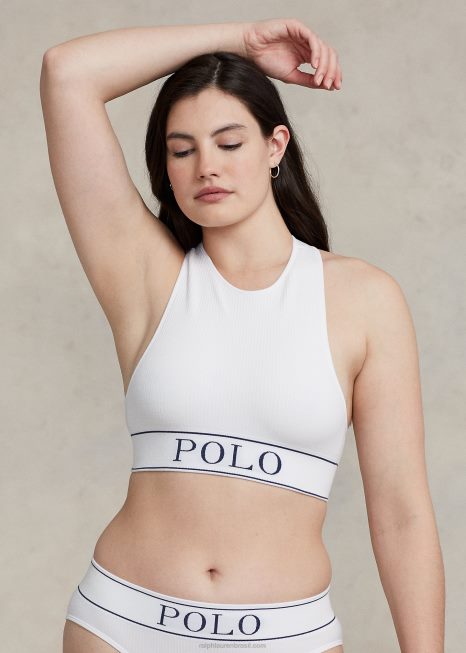 tanque de joia cortado sem costura BD6J3367 mulheres Ralph Lauren nuvem branca