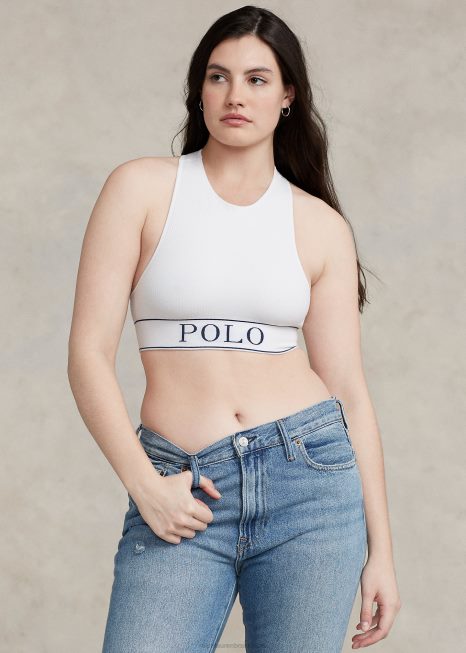 tanque de joia cortado sem costura BD6J3367 mulheres Ralph Lauren nuvem branca