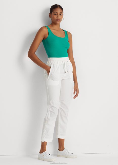 top de mistura de algodão BD6J4309 mulheres Ralph Lauren folha de palmeira
