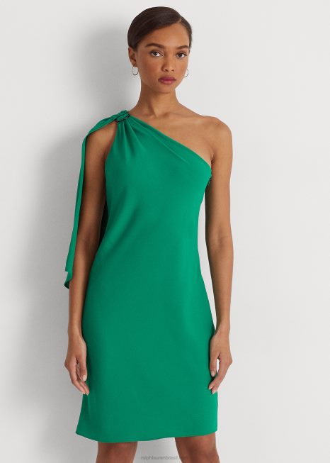 georgette vestido de festa ombro único BD6J3901 mulheres Ralph Lauren folha de palmeira