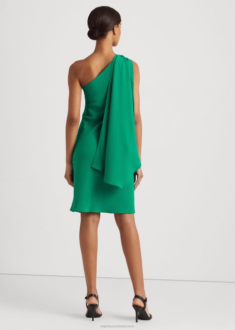 georgette vestido de festa ombro único BD6J3901 mulheres Ralph Lauren folha de palmeira