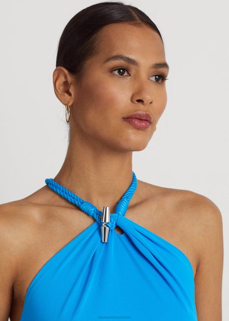 vestido de jérsei BD6J3911 mulheres Ralph Lauren oceano em chamas