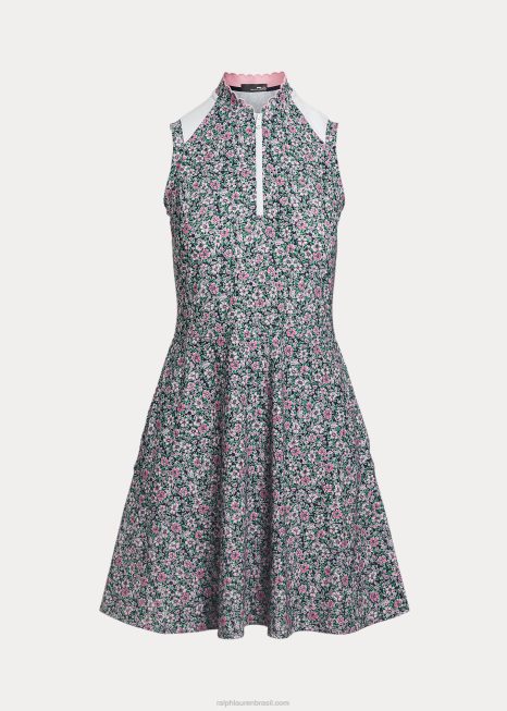 vestido de malha e jérsei híbrido floral BD6J9399 mulheres Ralph Lauren preparação botânica
