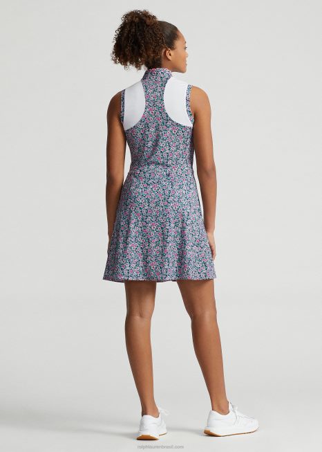 vestido de malha e jérsei híbrido floral BD6J9399 mulheres Ralph Lauren preparação botânica