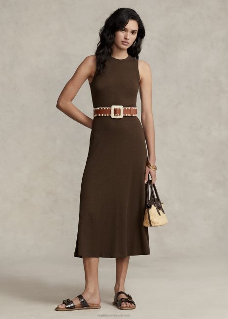 vestido sem mangas em malha waffle BD6J2940 mulheres Ralph Lauren