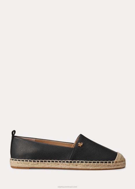alpargata cameryn iv em couro BD6J5053 mulheres Ralph Lauren preto