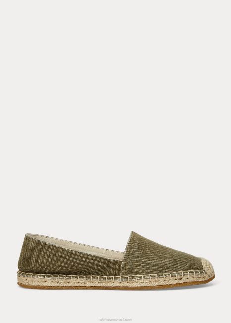 alpargata de lona BD6J4984 mulheres Ralph Lauren azeitona monótona