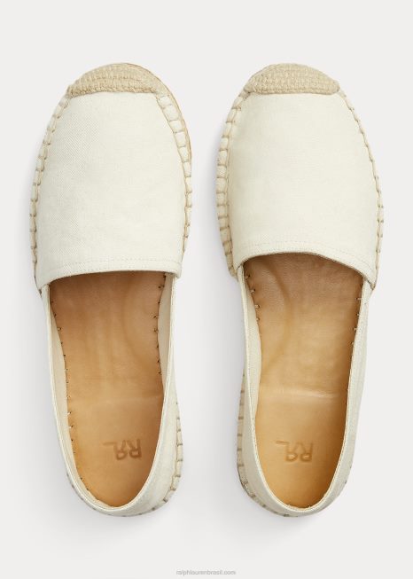 alpargata de lona BD6J4985 mulheres Ralph Lauren cinza