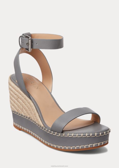 alpargata hilarie couro BD6J5038 mulheres Ralph Lauren oceano