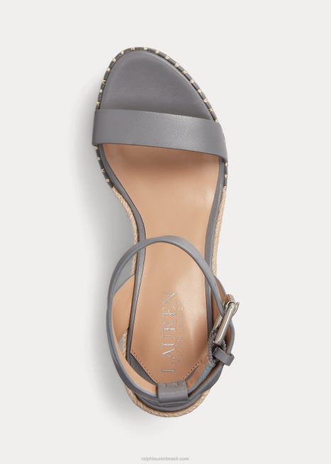 alpargata hilarie couro BD6J5038 mulheres Ralph Lauren oceano