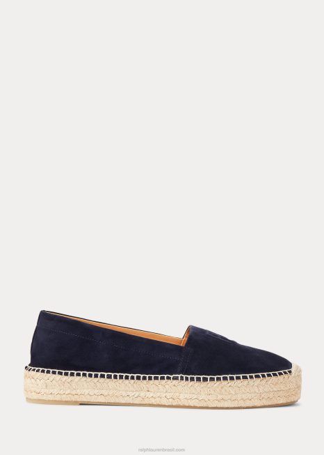 espadrille saunders de camurça BD6J9676 mulheres Ralph Lauren marinha
