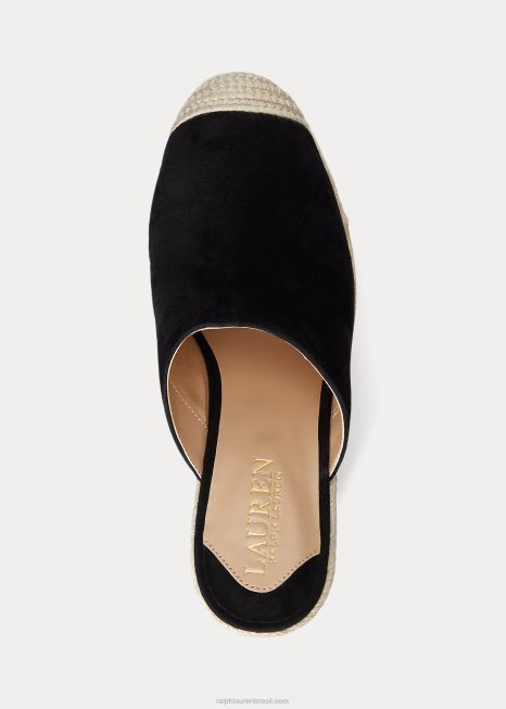 pennie camurça espadrille BD6J5048 mulheres Ralph Lauren preto