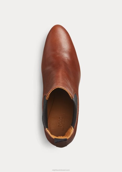 bota vachetta salto gatinho de couro de bezerro BD6J9631 mulheres Ralph Lauren cotto