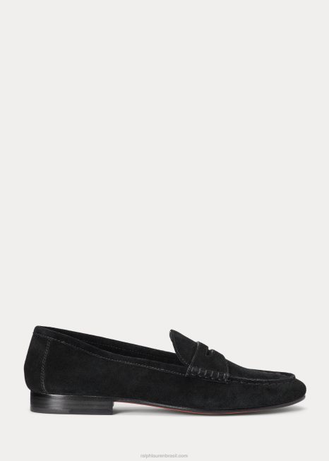 mocassim de camurça ashtyn BD6J9612 mulheres Ralph Lauren preto