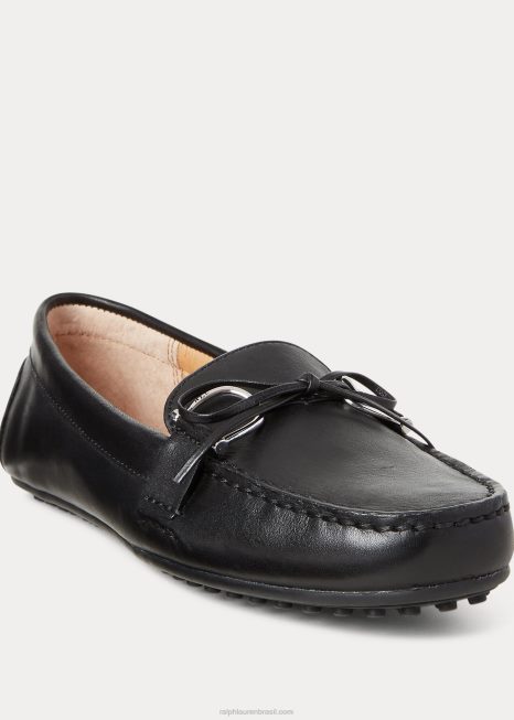 mocassim de couro briley BD6J5072 mulheres Ralph Lauren preto
