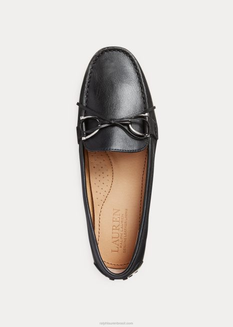 mocassim de couro briley BD6J5072 mulheres Ralph Lauren preto
