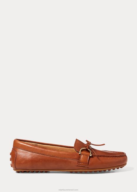 mocassim de couro briley BD6J5079 mulheres Ralph Lauren bronzeado profundo