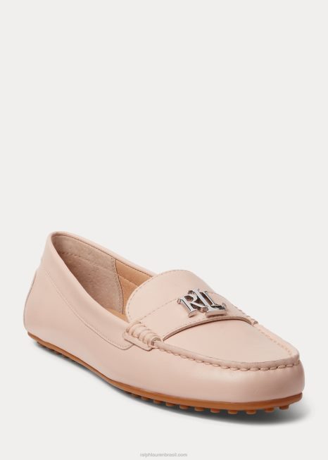 driver de couro barnsbury nappa BD6J5075 mulheres Ralph Lauren luz rosa