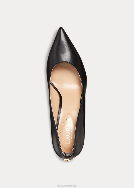 bomba de couro Lanette BD6J5097 mulheres Ralph Lauren preto