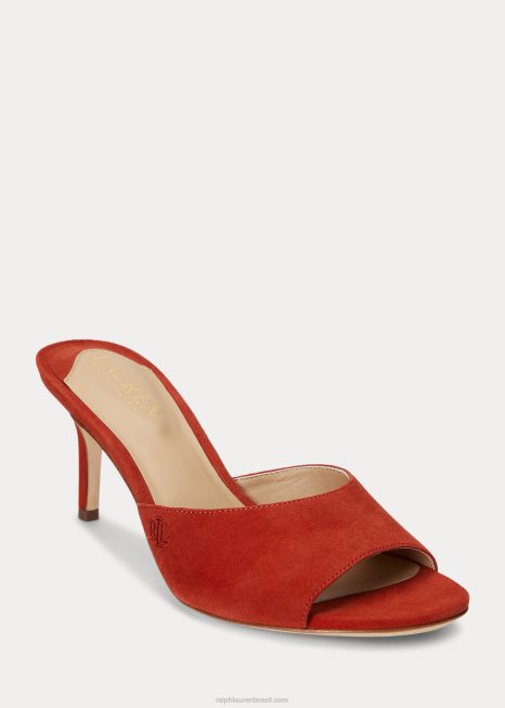 sandália de camurça lyanna BD6J5027 mulheres Ralph Lauren pedra do sol vermelha