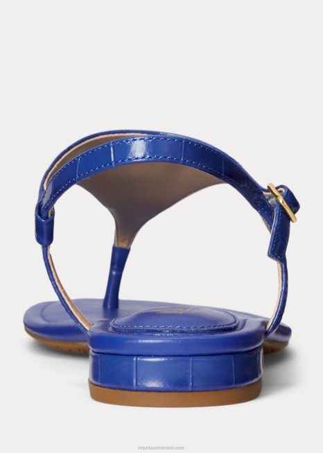 sandália de couro com relevo ellington BD6J9597 mulheres Ralph Lauren saturno azul