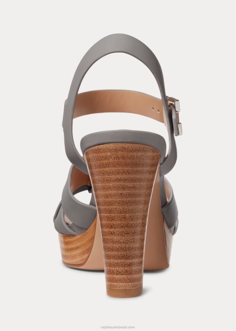 sandália em couro napa soffia BD6J5020 mulheres Ralph Lauren oceano