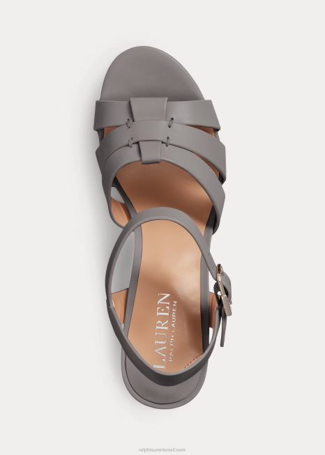 sandália em couro napa soffia BD6J5020 mulheres Ralph Lauren oceano