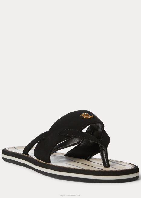 sandália rosalinda BD6J4987 mulheres Ralph Lauren preto