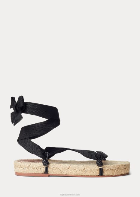 sandálias espadrille com cadarço BD6J4966 mulheres Ralph Lauren preto