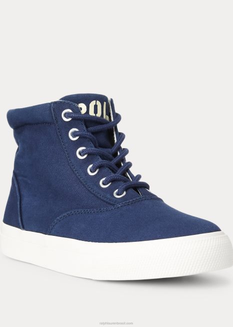 tênis cano alto brin BD6J9622 mulheres Ralph Lauren