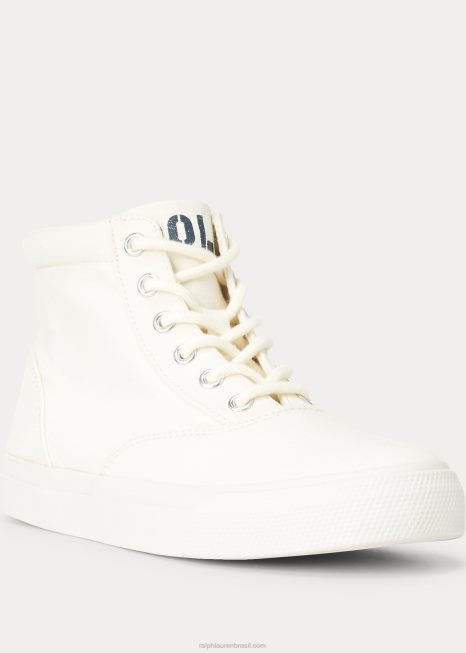 tênis cano alto brin BD6J9625 mulheres Ralph Lauren