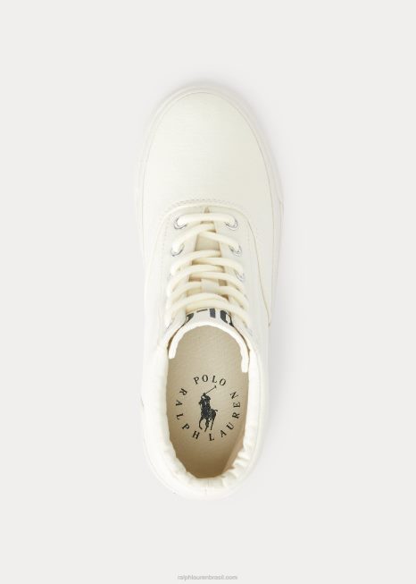 tênis cano alto brin BD6J9625 mulheres Ralph Lauren