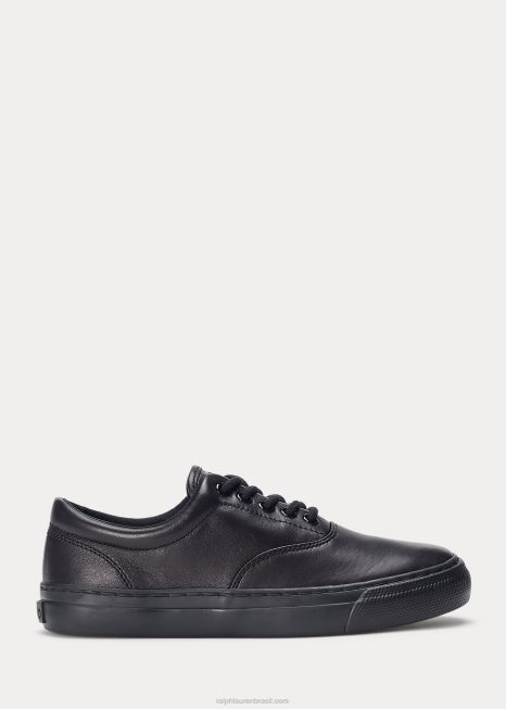tênis de couro bryn BD6J5112 mulheres Ralph Lauren preto
