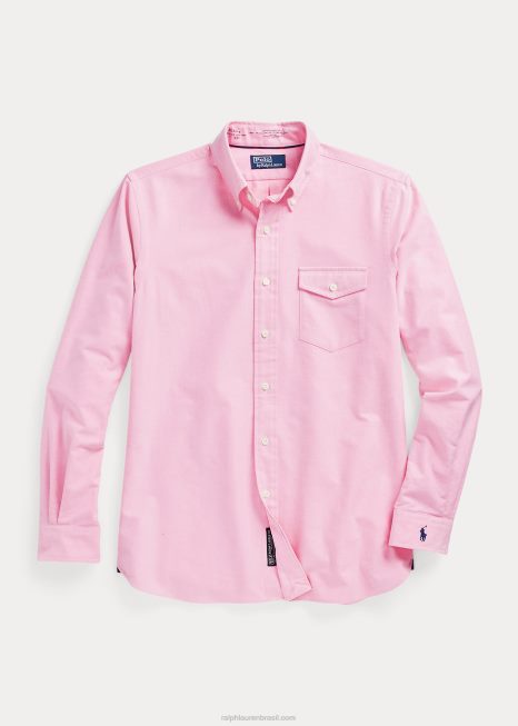 camisa oxford de ajuste personalizado BD6J936 unissex Ralph Lauren nova rosa